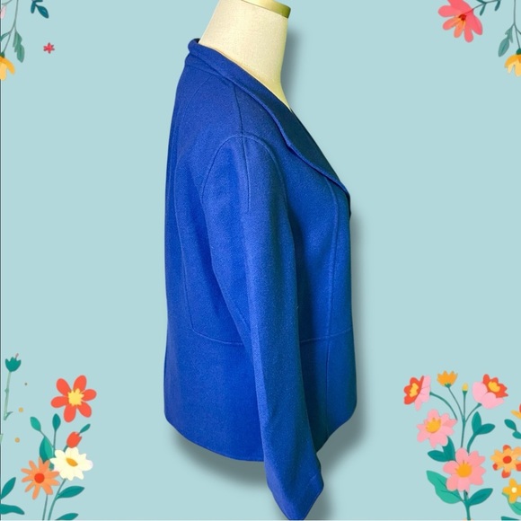 NWT Talbots Royal Blue 100% Wool Single Button Patch Pocket Blazer / Jacket 10 - Picture 10 of 13